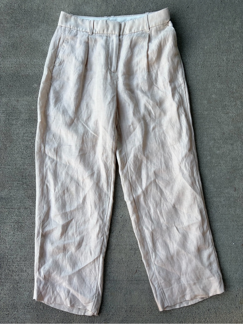 J.Crew pleated linen cupro blend trousers straight leg pants 6/28